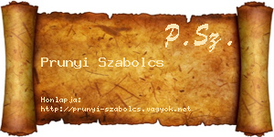 Prunyi Szabolcs névjegykártya